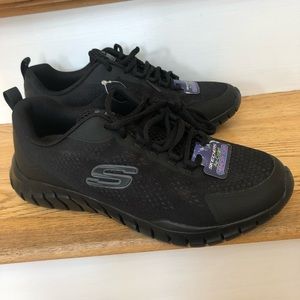 SKECHERS Overhaul Darosa Sneaker, Black, Size 8.5M, NWT